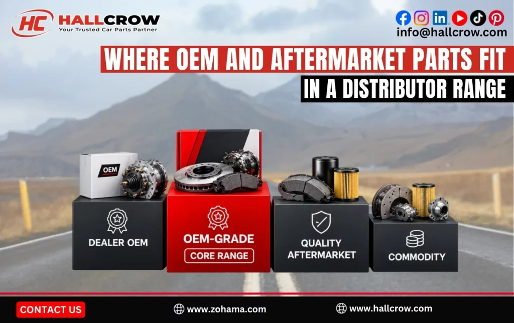 Where OEM and aftermarket parts fit in a distributor range.