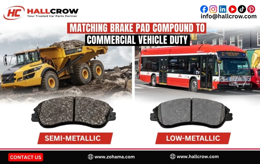 Matching brake pad compound to commercial vehicle duty.