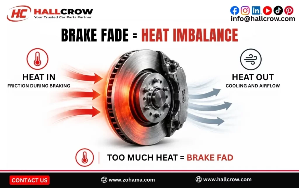 Brake fade as a heat balance problem.