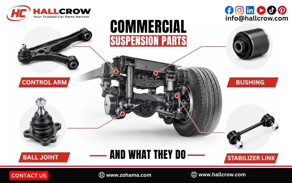 Commercial suspension parts and what they do.