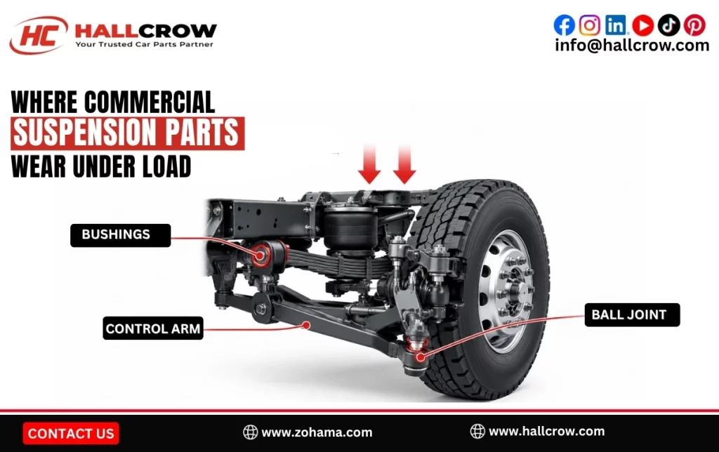 Where commercial suspension parts wear under load